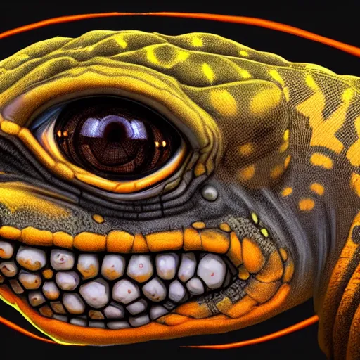 Image similar to portrait of yellow lizard, cult attire, antropomorphic, fantasy digital art, art station