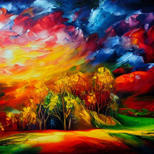 Image similar to Landscapes: The Joy Of Life, expressive painting, evokes feelings of joy, 4k detail