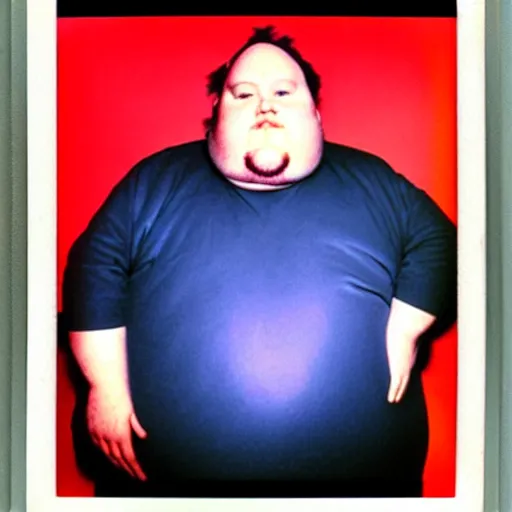 Image similar to color polaroid portrait of a fat man by andy warhol.