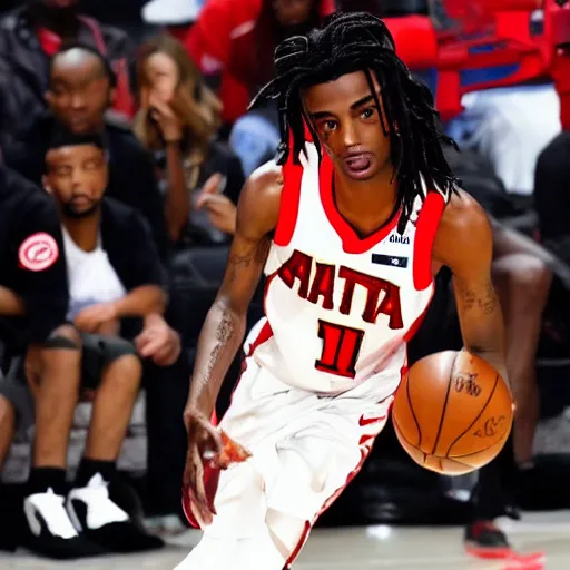 playboi carti playing for the atlanta hawks | Stable Diffusion