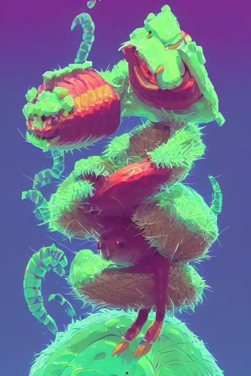 Image similar to 3 d render creature animal sushi cristal very big eye roots cactus elemental flush of force nature micro world fluo fishscale, comics gta 5 cover, official fanart behance hd artstation by jesper ejsing, by rhads, makoto shinkai and lois van baarle, ilya kuvshinov, ossdraws