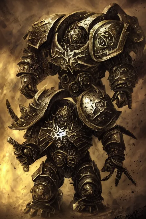 Image similar to chaos space marine, fantasy, warhammer, highly detailed, digital art, sharp focus, trending on art station, nurgle