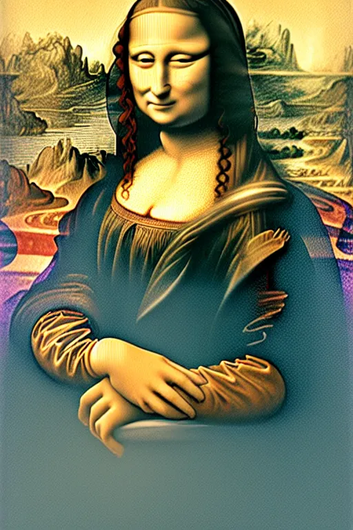 Image similar to mona lisa in space suit by flooko