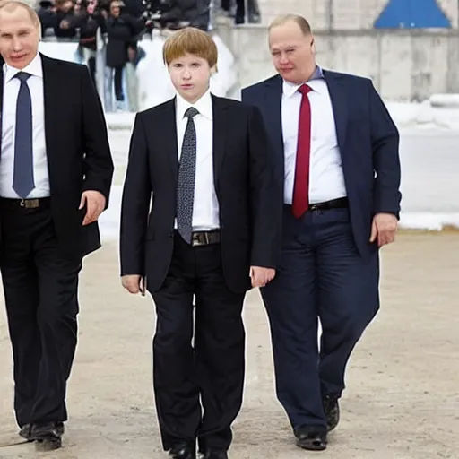 Image similar to putin teams up with a mysterious teenage putin