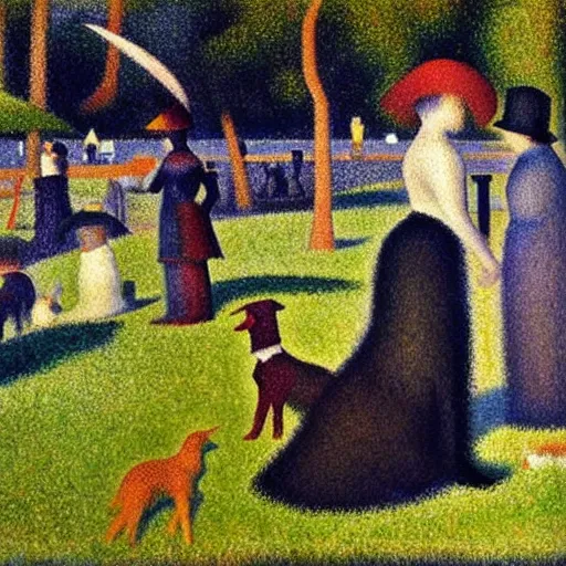 Prompt: the pet your parents wouldn't let you keep, painting by georges seurat, award winning art, 8 k, 4 k