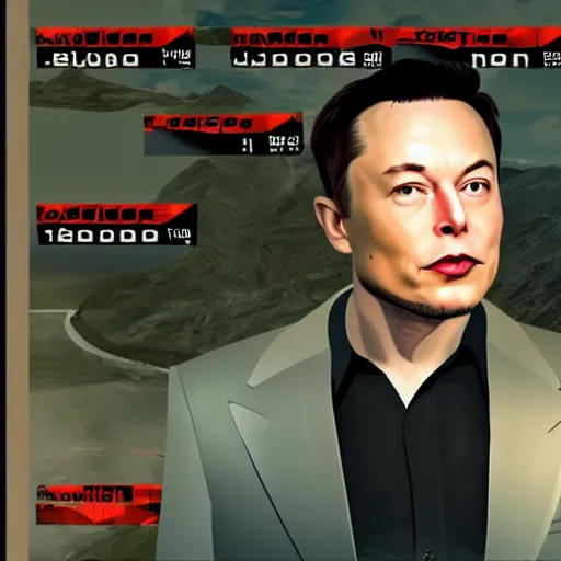 Prompt: Elon Musk in the videogame Goldeneye 007