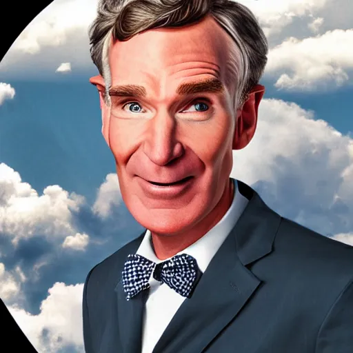 Prompt: bill nye the science guy skydiving, photorealistic