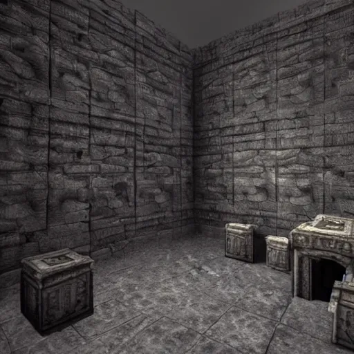 Image similar to hyperreal, 3D render, of a Archville from DOOM 1993 game