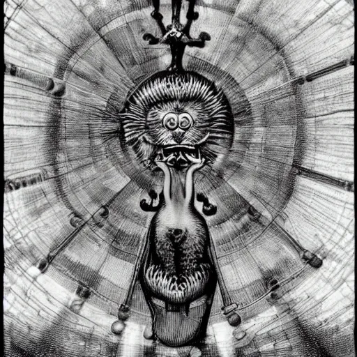 Image similar to furry freaky creature sings a unique canto about'as above so below'being ignited by the spirit of haeckel and robert fludd, breakthrough is iminent, glory be to the magic within