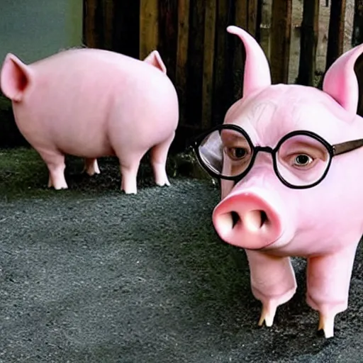 Image similar to harry potter as a pig, ultra realistic