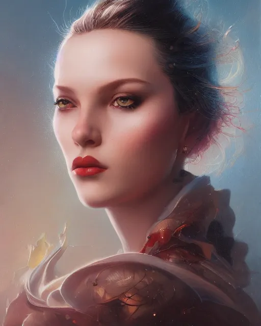 Image similar to portrait of a young woman, by karol bak, james jean, tom bagshaw, rococo, sharp focus, trending on artstation, cinematic lighting, hyper realism, octane render, 8 k, hyper detailed.