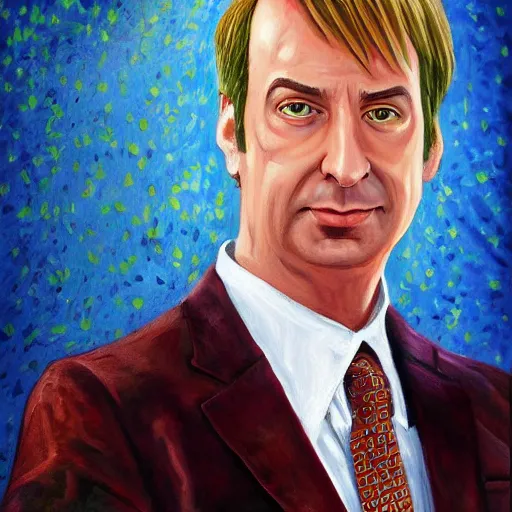 Image similar to very detailed painting of saul goodman