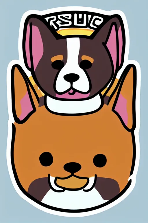 Image similar to Portrait of a corgi as a sumo wrestler, sticker, colorful, illustration, highly detailed, simple, smooth and clean vector curves, no jagged lines, vector art, smooth