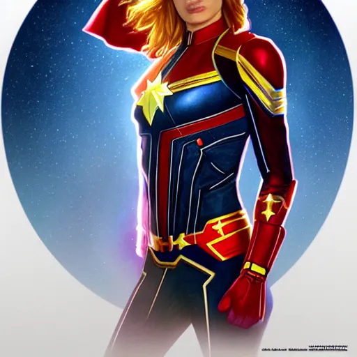 Image similar to ultra realistic illustration, bella thorne as captain marvel, intricate, elegant, highly detailed, digital painting, artstation, concept art, smooth, sharp focus, illustration, art by artgerm and greg rutkowski and alphonse mucha