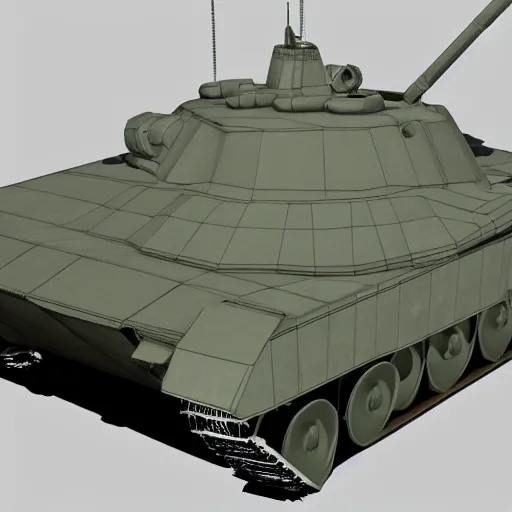 Prompt: a 3d model of a tank in the center, unreal engine