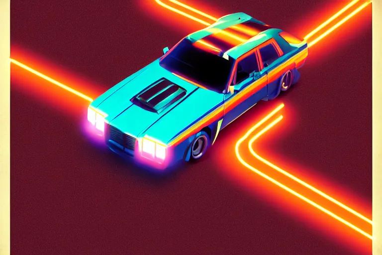 Prompt: stylized poster of a single gnx grand national, thick neon lights, ektachrome photograph, volumetric lighting, f 8 aperture, cinematic eastman 5 3 8 4 film