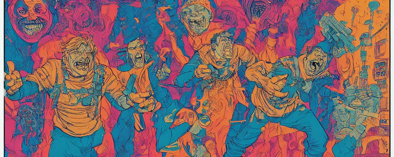 Image similar to portrait of a mad man screaming, by josan gonzales, in style of SantaCruz