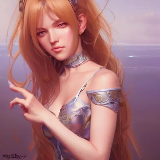 Image similar to ultra realistic illustration, kelly bundy anime, intricate, elegant, highly detailed, digital painting, artstation, concept art, smooth, sharp focus, illustration, art by artgerm and greg rutkowski and alphonse mucha and wlop