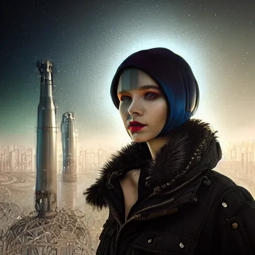 Prompt: Сyberpunk style portrait in a crowded city on another planet, Neo Norilsk, Neo Kyiv, sci-fi, fantasy, intricate, very very beautiful, elegant, highly detailed, smooth, photorealistic, cinematic, Unreal Engine 5, sharp focus, by Evgeny Zubkov, by Marat Zakirov, trending on Behance