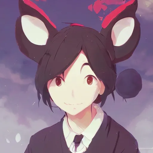 Image similar to a teacher mouse, illustration concept art anime key visual trending pixiv fanbox by wlop and greg rutkowski and makoto shinkai and studio ghibli and kyoto animation symmetrical facial features