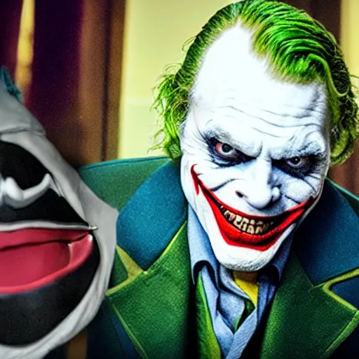 Image similar to film still of Adam West as Joker in the new Joker movie