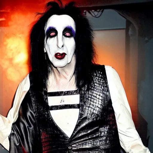 Image similar to alice cooper as marilyn manson