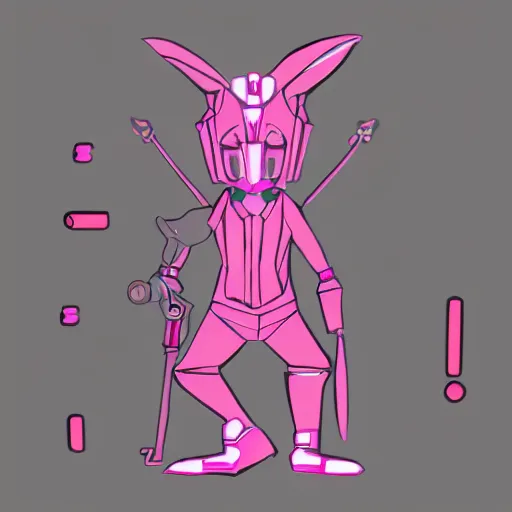 Image similar to cyberpunk pink easter bunny as the leader of a futuristic communist nation, cybernetics, sharp lines, digital, artstation, colored in