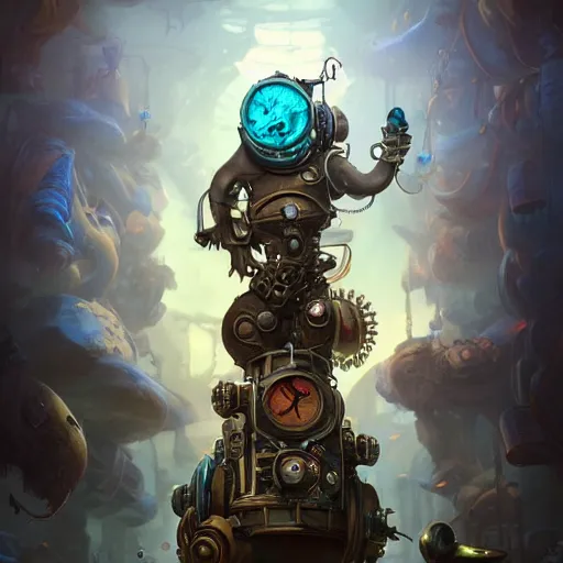 Image similar to steampunk tardigrade, unreal engine, style of peter mohrbacher, 8 k highly detailed, path traced