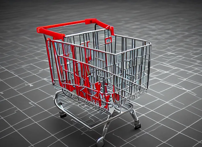 Image similar to gamer shopping cart, high resolution, high detail, 8 k