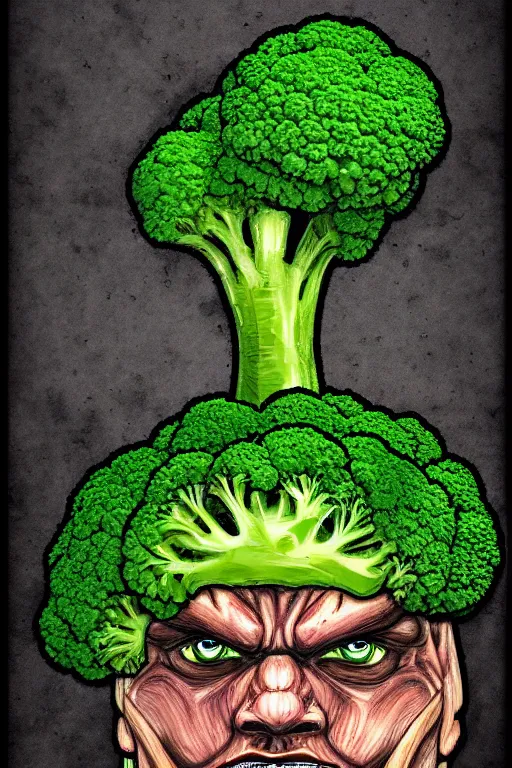 Image similar to ripped broccoli man, highly detailed, digital art, sharp focus, trending on art station