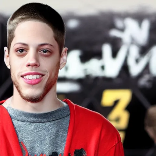 Image similar to pete davidson looking so tough and rough like a bad bad boy