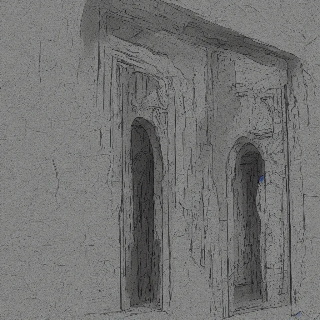 Prompt: a doorway that uses a low - proximity magnetic distortion system to go to another dimension, digital art