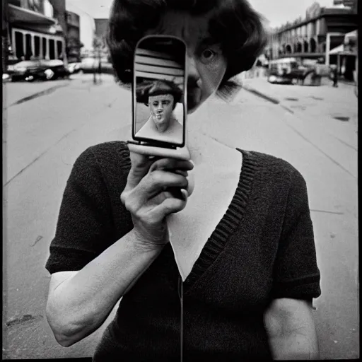 Image similar to the self portrait, by vivian maier,