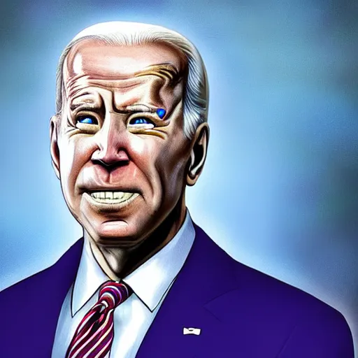 Image similar to bodyhorror portrait of biden who became an ugly retarded lovecraftian monstrosity, photo - realistic, color image, 2 k, highly detailed