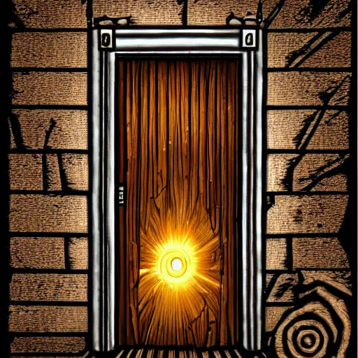 Prompt: Last door that leads to the universe, drawn Hyper realistic.