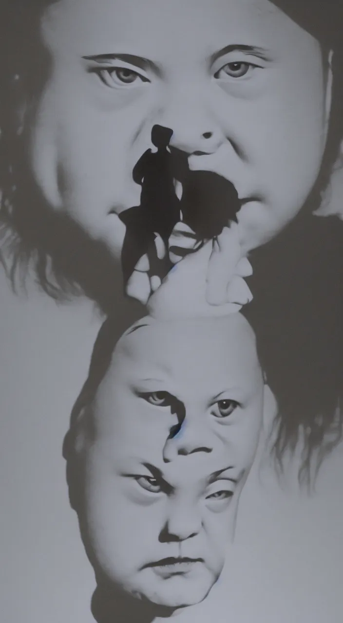 Image similar to silhouette of greta thunberg. portrait by ai weiwei