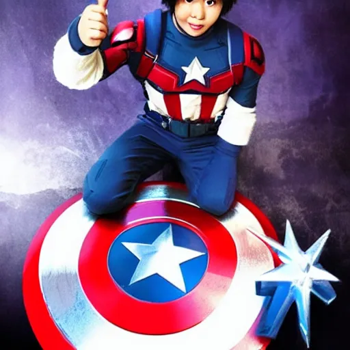 Image similar to hiro hamada as captain america