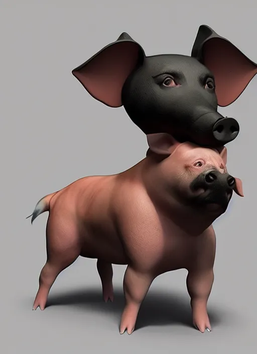 Prompt: a pig fused with a dog, hyperdetailed, artstation, cgsociety, 8 k