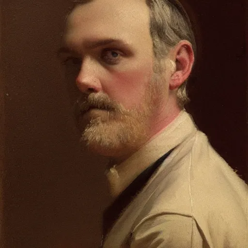 Image similar to figure painting of greg davies by jules joseph lefebvre