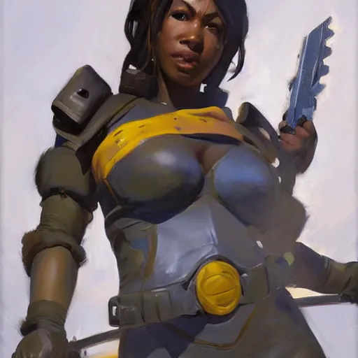 Image similar to greg manchess portrait painting of makima in chainsawman as overwatch character, medium shot, asymmetrical, profile picture, organic painting, sunny day, matte painting, bold shapes, hard edges, street art, trending on artstation, by huang guangjian and gil elvgren and sachin teng