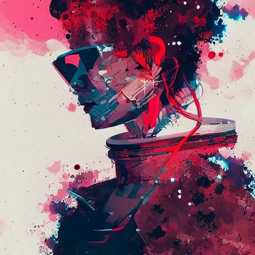 Image similar to a portrait of an astronaut in a scenic environment by conrad roset, hyperdetailed, cyberpunk, cool, cybernetically enhanced, trending on artstation