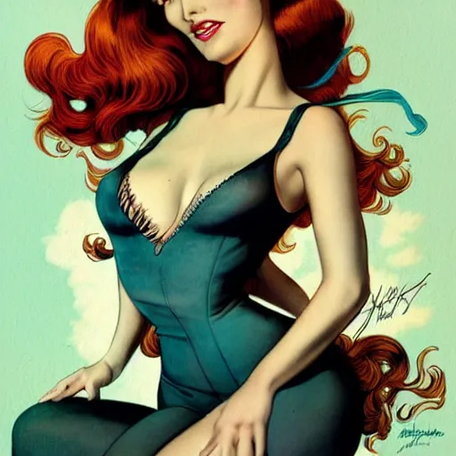 Image similar to a pinup by alberto vargas and anna dittmann.