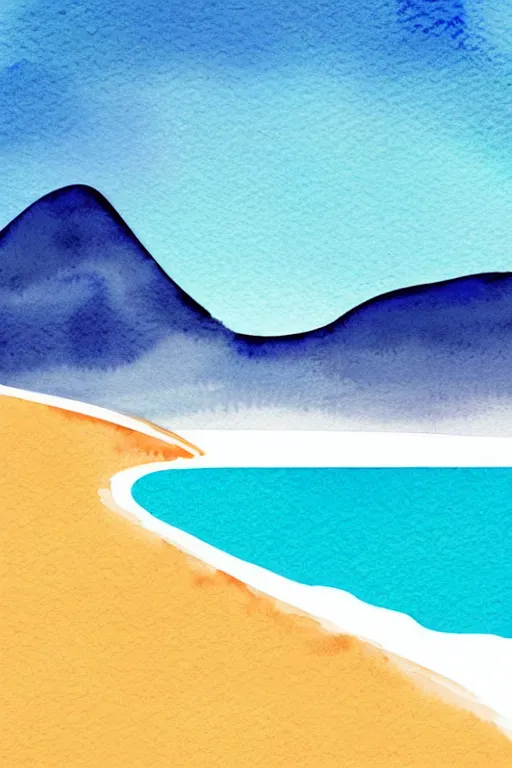 Image similar to minimalist watercolor art of rio beach, illustration, vector art