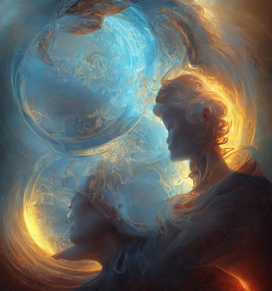 Prompt: orthodox icon of a beautiful elegant dissolving in to light, refractive light, caustics, backlit, incredible lighting, strong rim light, highly detailed, god rays, digital painting, HDRI, by Alvaro Castagnet, Peter Mohrbacher and Dan Mumford, vivid colors, high contrast, 8k resolution, intricate, photorealistic, smooth