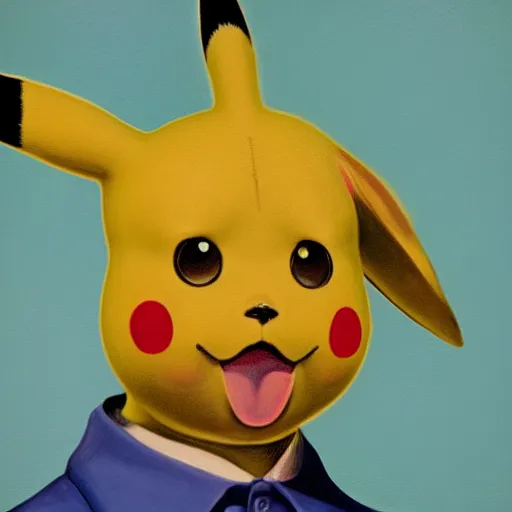 Image similar to portrait of pikachu by John Currin