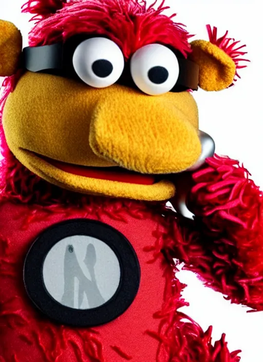 Image similar to studio portrait still of muppet!!!!! ironman!!!!!! as a muppet muppet as a muppet, 8 k, studio lighting, key light,