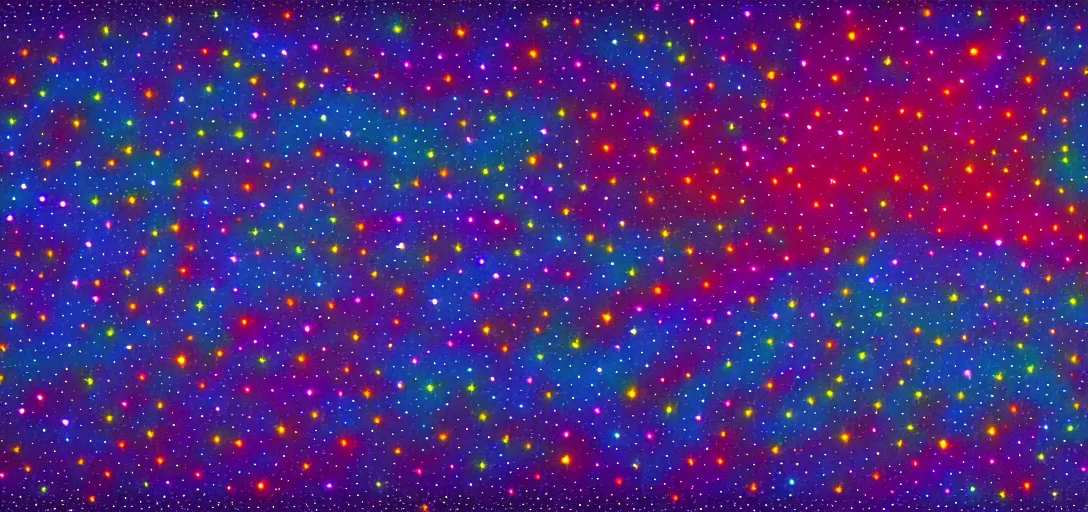 Prompt: A psychedelic midnight sky, with stars that form a constellation of Mufasa from lion king in the sky in the style of Tara McPherson Artstation HD, 8k, Surrealistic digital artwork,