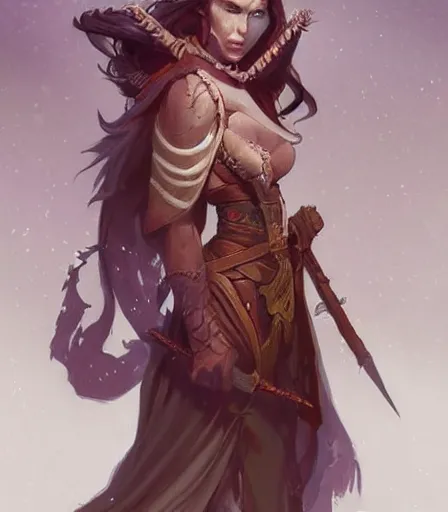 Prompt: Attractive Tiefling Druid,fully clothed,modest,with armor, dungeons and dragons portrait, highly detailed, digital painting, artstation, concept art, sharp focus, illustration, art by artgerm and greg rutkowski and alphonse mucha