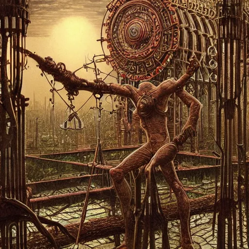 Prompt: ornate by ted nasmith children's illustration. a beautiful kinetic sculpture. i was born in a house with a million rooms, built on a small, airless world on the edge of an empire of light & commerce.