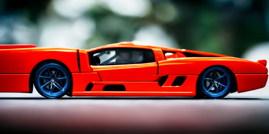 Image similar to photograph. Hot Wheels, SALEEN S7, cinematic, 8k, depth of field, bokeh